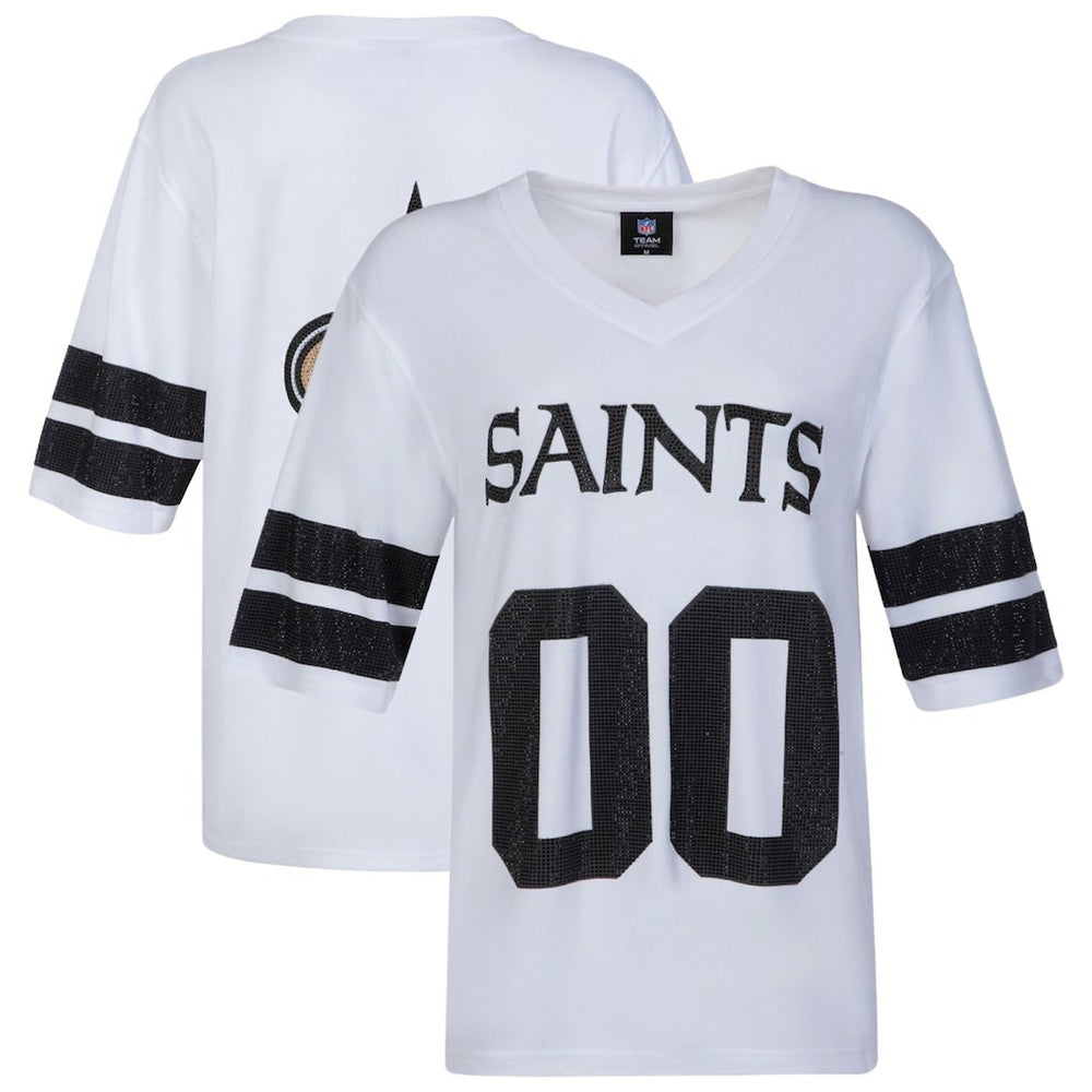 New Orleans Saints  Cuce Women's Rhinestone V-Neck Tunic