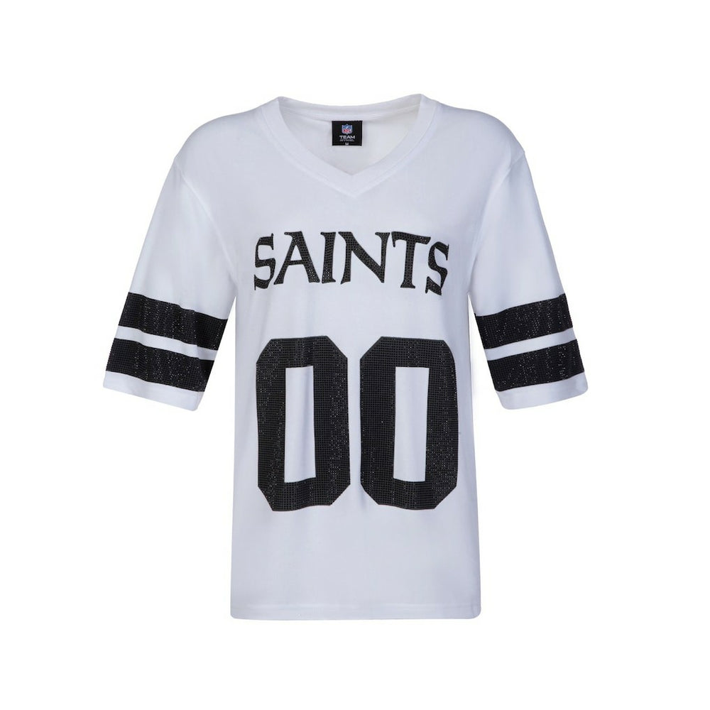 New Orleans Saints  Cuce Women's Rhinestone V-Neck Tunic