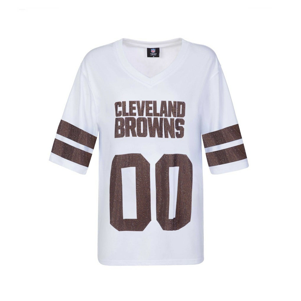 Cleveland Browns  Cuce Women's Rhinestone V-Neck Tunic