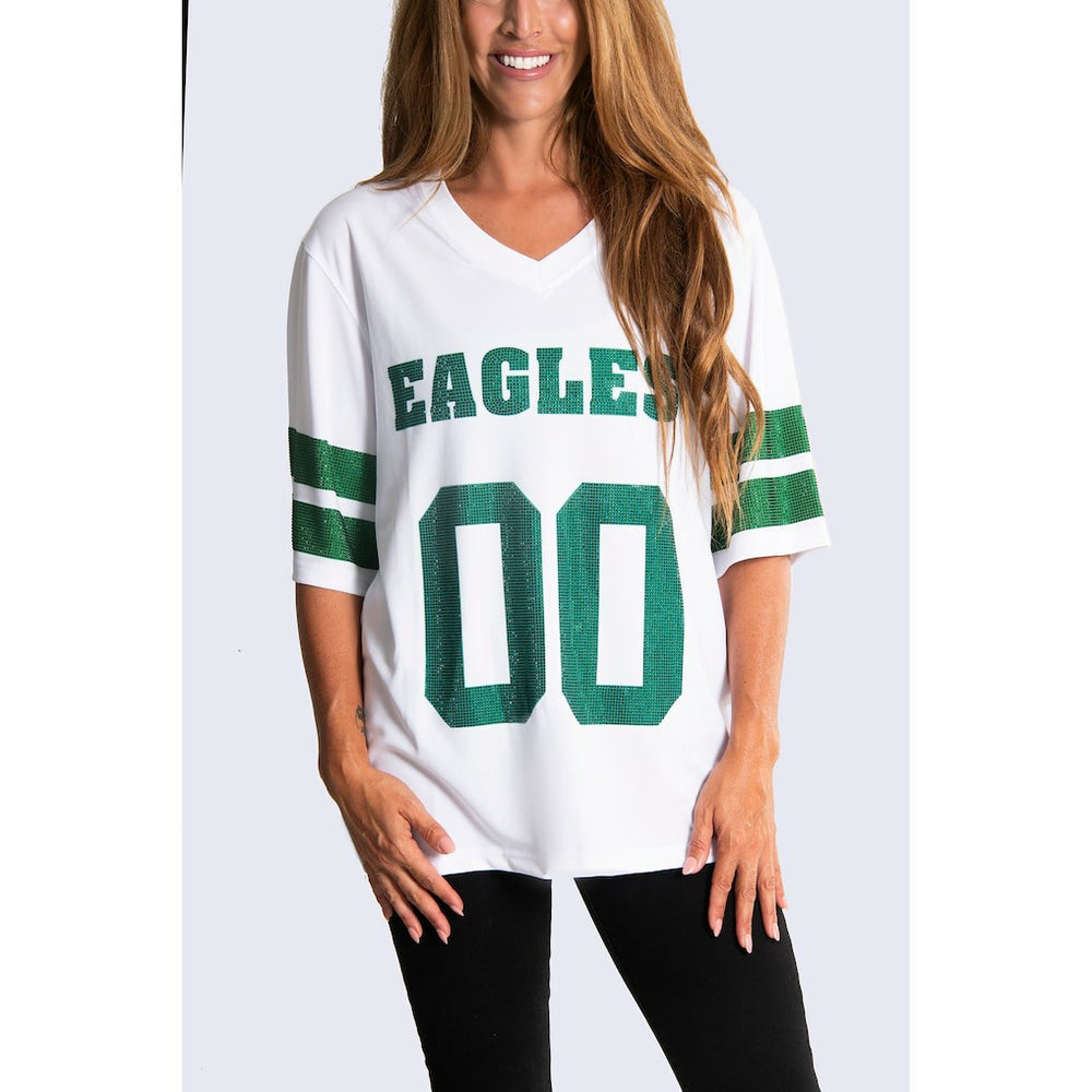 Philadelphia Eagles  Cuce Women's Rhinestone V-Neck Tunic