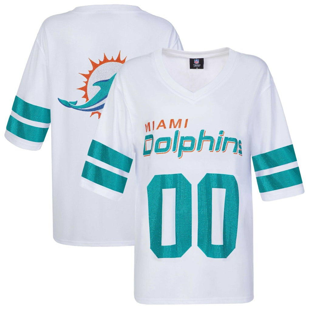 Miami Dolphins  Cuce Women's Rhinestone V-Neck Tunic