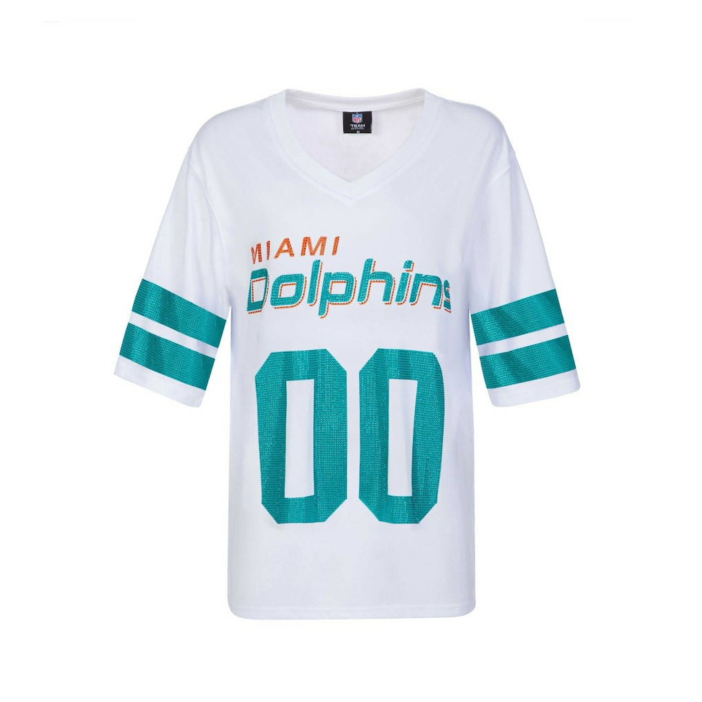 Miami Dolphins  Cuce Women's Rhinestone V-Neck Tunic