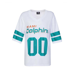 Miami Dolphins  Cuce Women's Rhinestone V-Neck Tunic