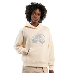 Colorado Avalanche Starter Women's Rhinestone Relaxed Hoodie For Sale