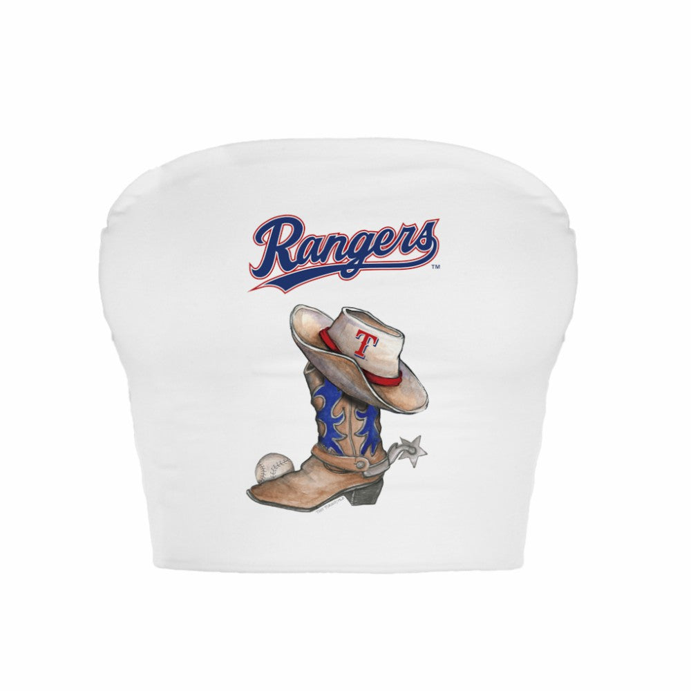 Texas Rangers Tiny Turnip Women's Cowboy Boot Crop Tube Top | MLB For sale