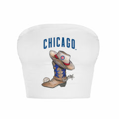 Chicago Cubs Tiny Turnip Women's Cowboy Boot Crop Tube Top | MLB US