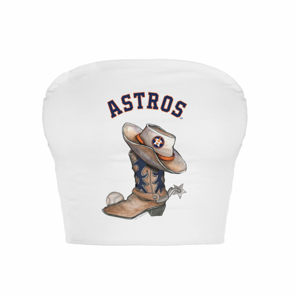 Houston Astros Tiny Turnip Women's Cowboy Boot Crop Tube Top | MLB For sale