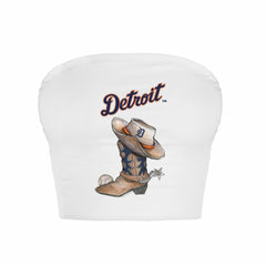 Detroit Tigers Tiny Turnip Women's Cowboy Boot Crop Tube Top | MLB On Sale