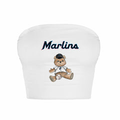 Miami Marlins Tiny Turnip Women's Teddy Bear Crop Tube Top | MLB On Sale