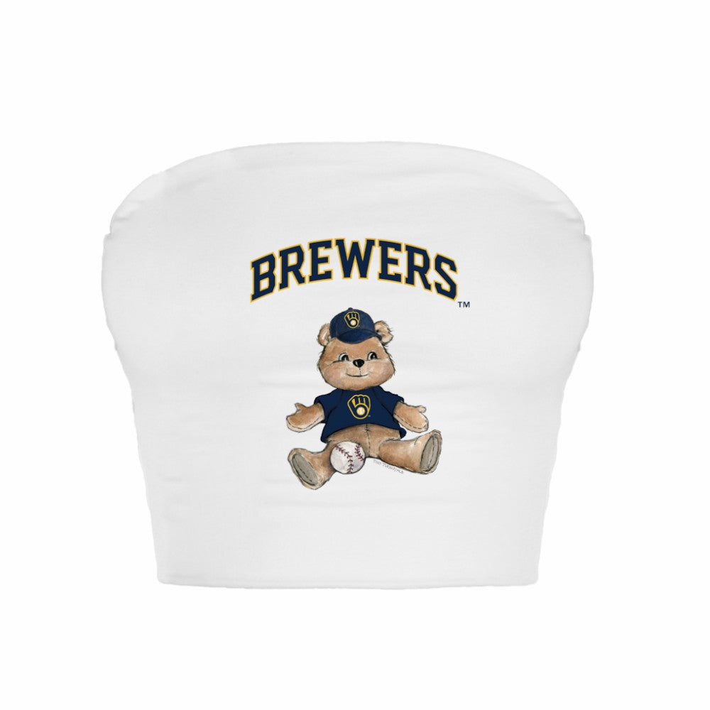 Milwaukee Brewers Tiny Turnip Women's Teddy Bear Crop Tube Top | MLB Outlet