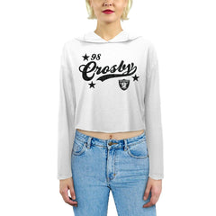 Las Vegas Raiders  Maxx Crosby  Majestic Threads Women's Glitter Wordmark Hoodie