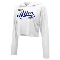 Buffalo Bills  Josh Allen  Majestic Threads Women's Glitter Wordmark Hoodie