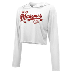 Kansas City Chiefs  Patrick Mahomes  Majestic Threads Women's Glitter Wordmark Hoodie