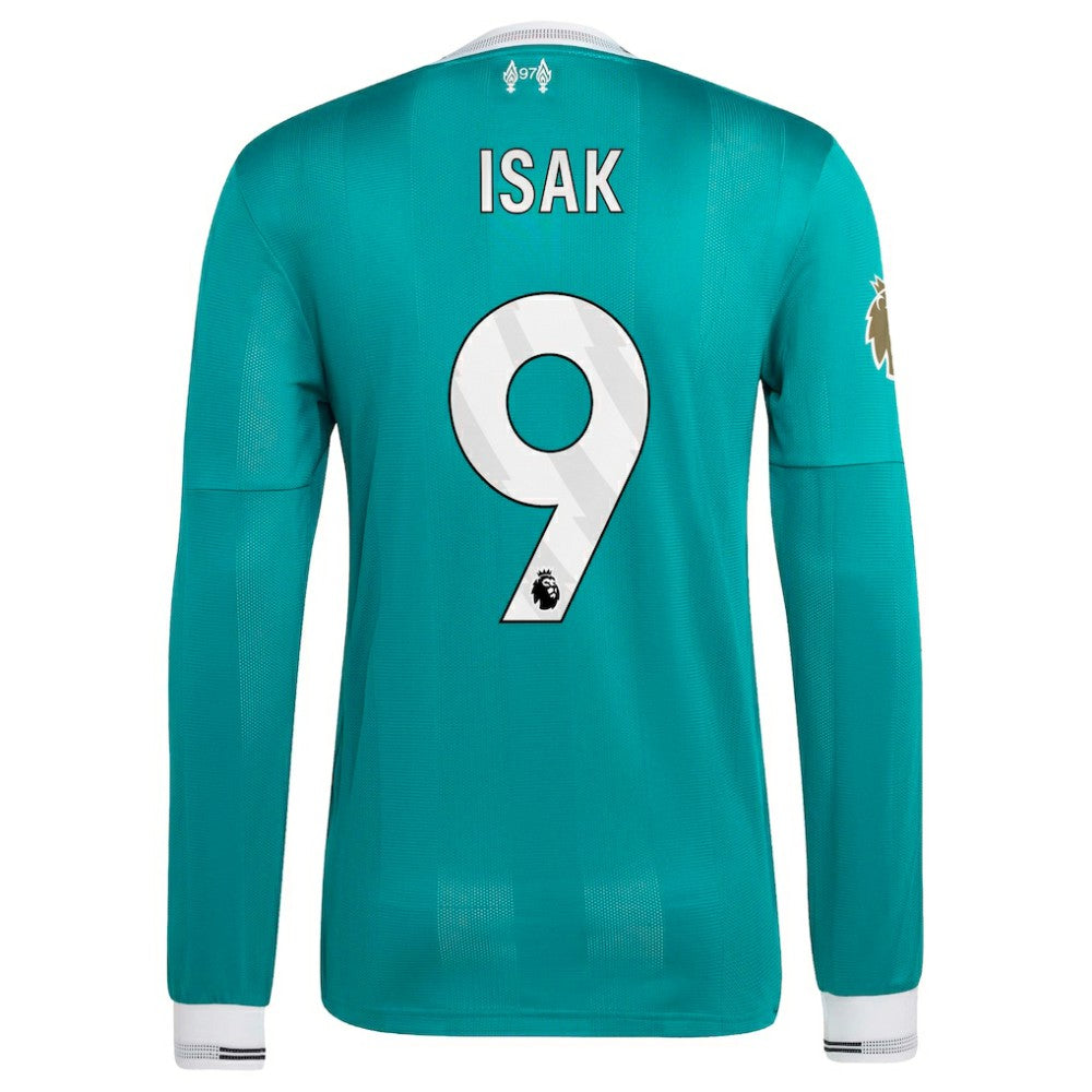 Alexander Isak Liverpool 2025/26 Third Long Sleeve Player Jersey Green - Adidas