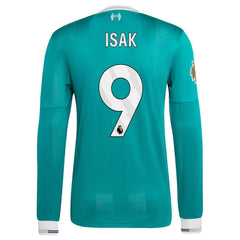 Alexander Isak Liverpool 2025/26 Third Long Sleeve Player Jersey Green - Adidas