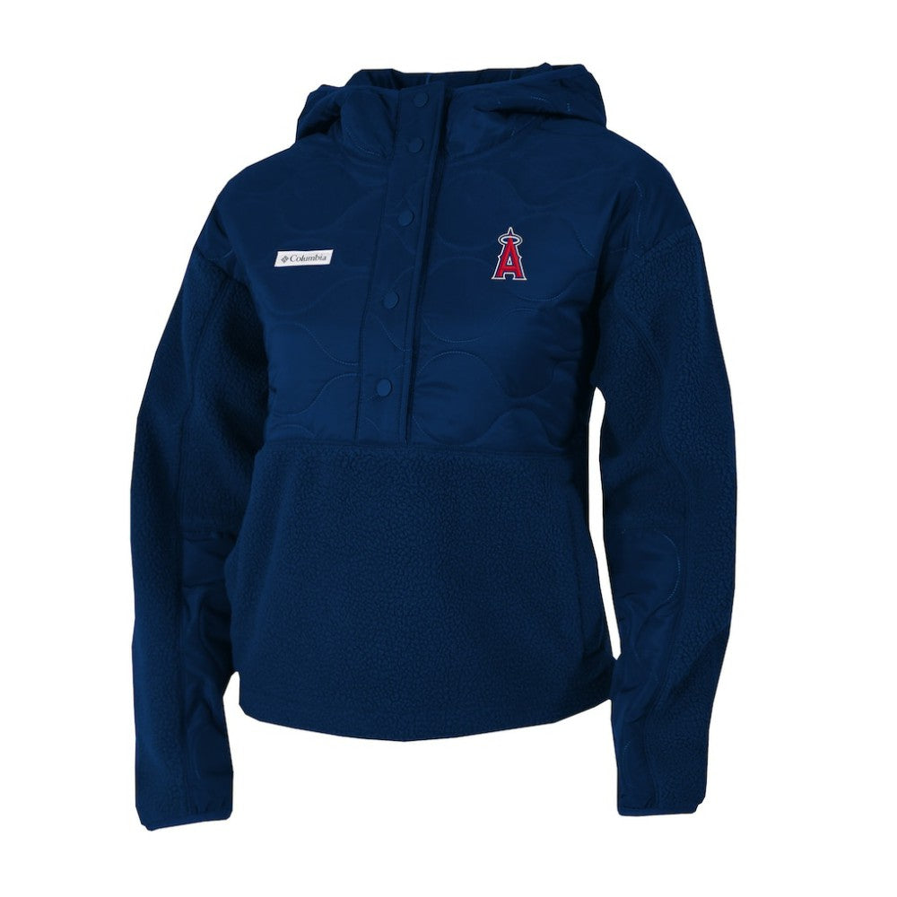 Los Angeles Angels Columbia Women's Cloud Point Hooded Fleece Half-Snap Pullover Jacket | MLB Shop