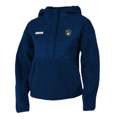 Milwaukee Brewers Columbia Women's Cloud Point Hooded Fleece Half-Snap Pullover Jacket | MLB Outlet