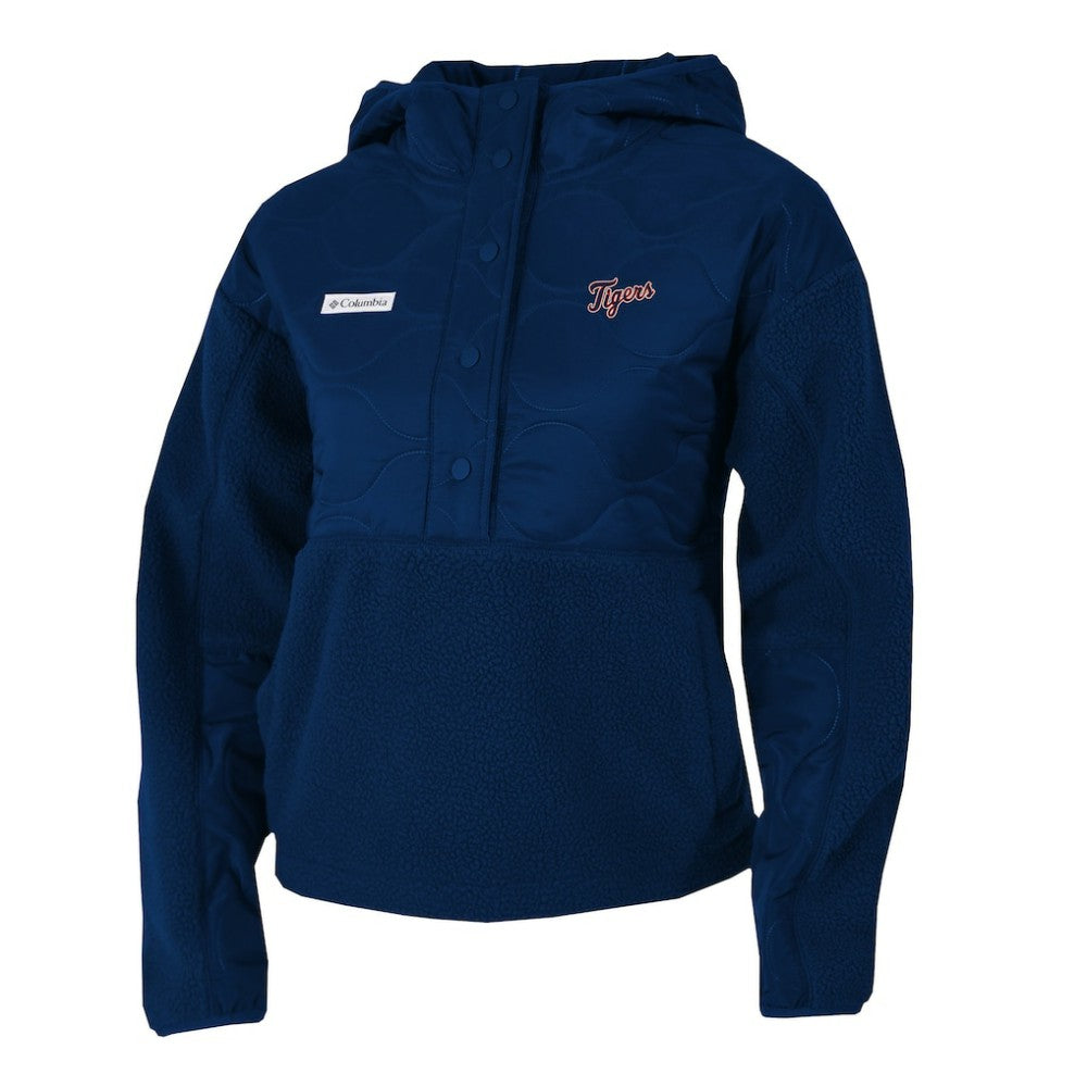 Detroit Tigers Columbia Women's Cloud Point Hooded Fleece Half-Snap Pullover Jacket | MLB Shop