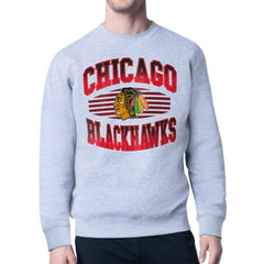 Chicago Blackhawks Starter Team Grit Graphic Fleece Pullover Sweatshirt Online