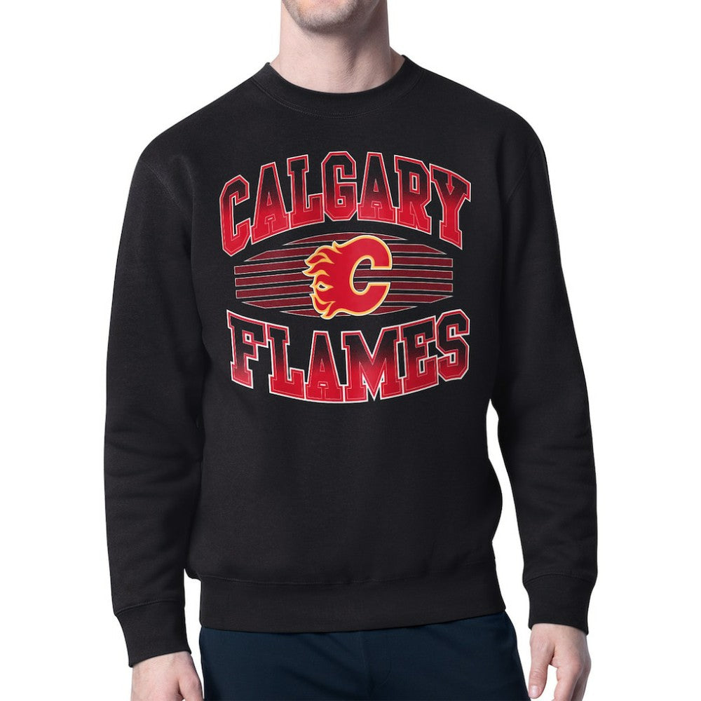 Calgary Flames Starter Team Grit Graphic Fleece Pullover Sweatshirt For Sale