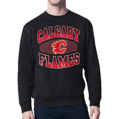Calgary Flames Starter Team Grit Graphic Fleece Pullover Sweatshirt For Sale