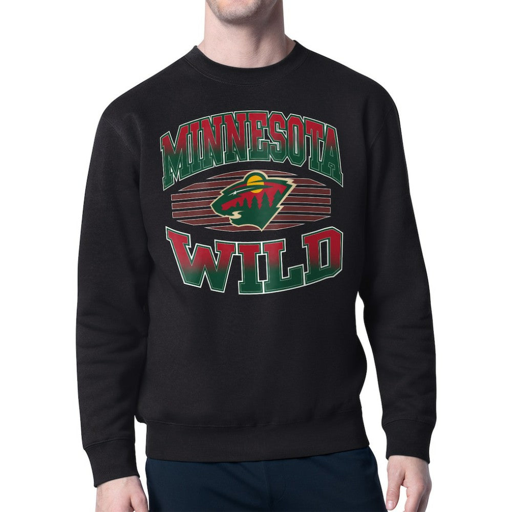 Minnesota Wild Starter Team Grit Graphic Fleece Pullover Sweatshirt Outlet