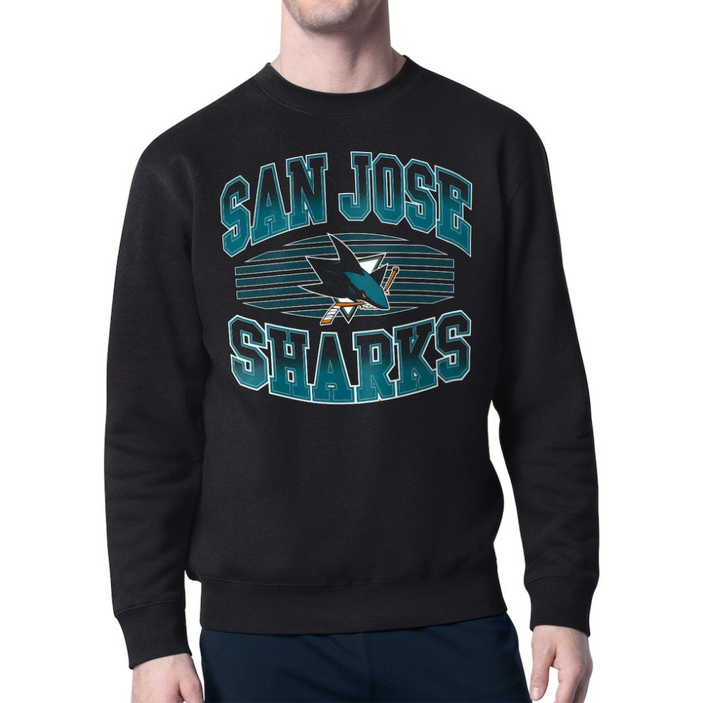 San Jose Sharks Starter Team Grit Graphic Fleece Pullover Sweatshirt Discount