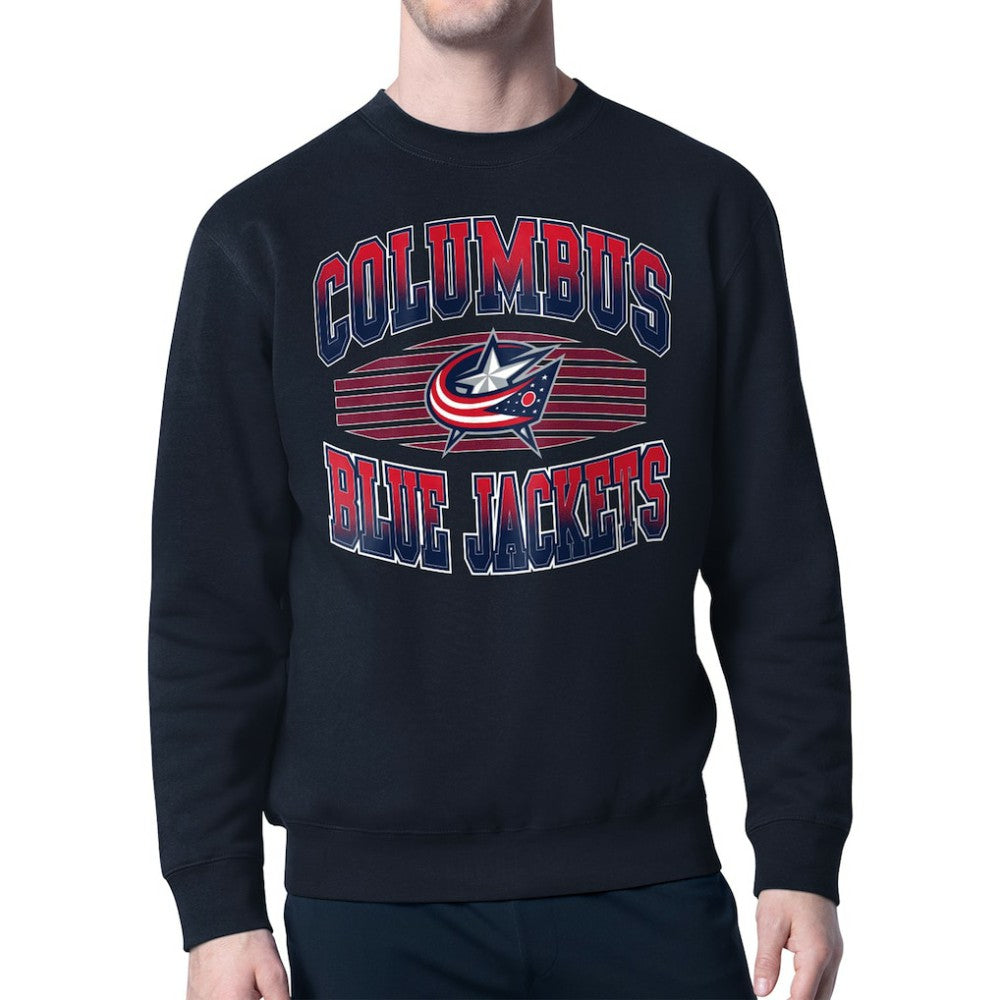 Columbus Blue Jackets Starter Team Grit Graphic Fleece Pullover Sweatshirt Sale