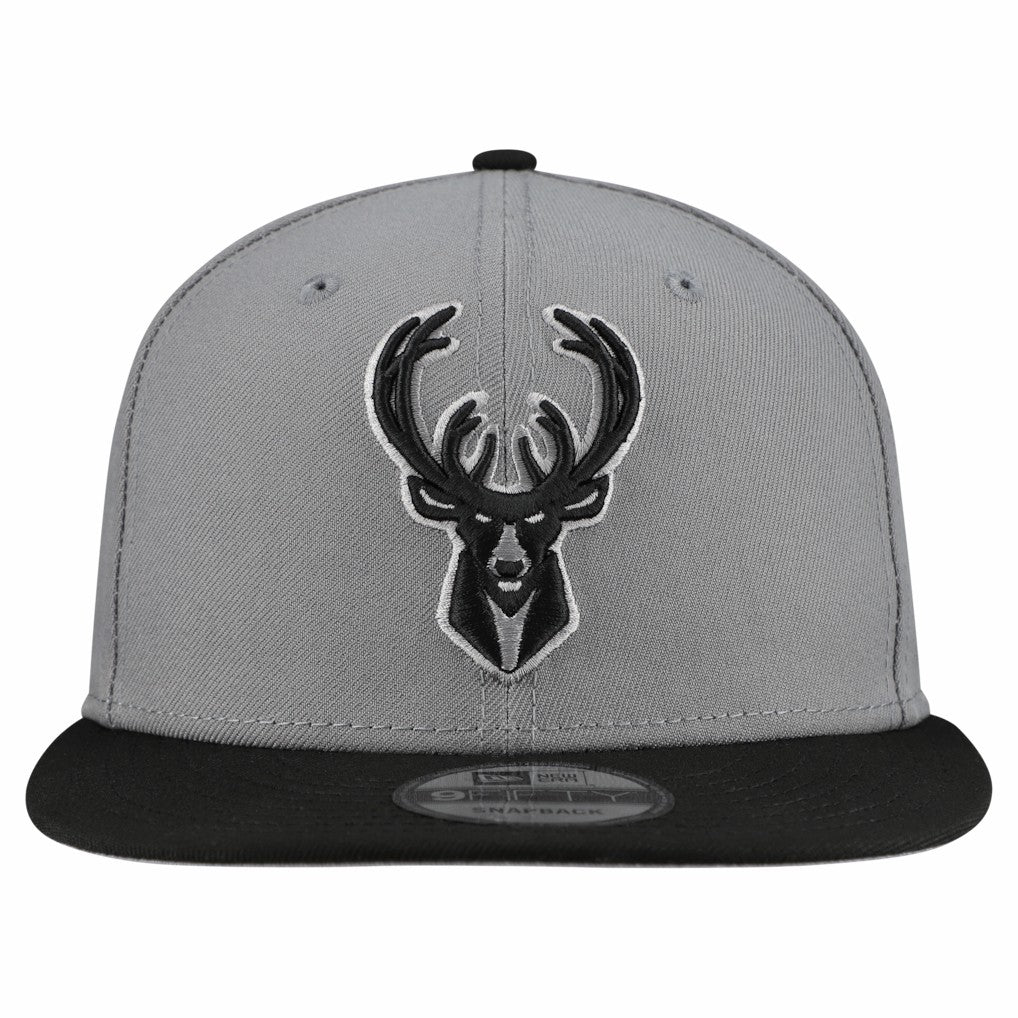 Milwaukee Bucks Core Logo Storm Gray Two-Tone 9FIFTY Snapback Hat Online