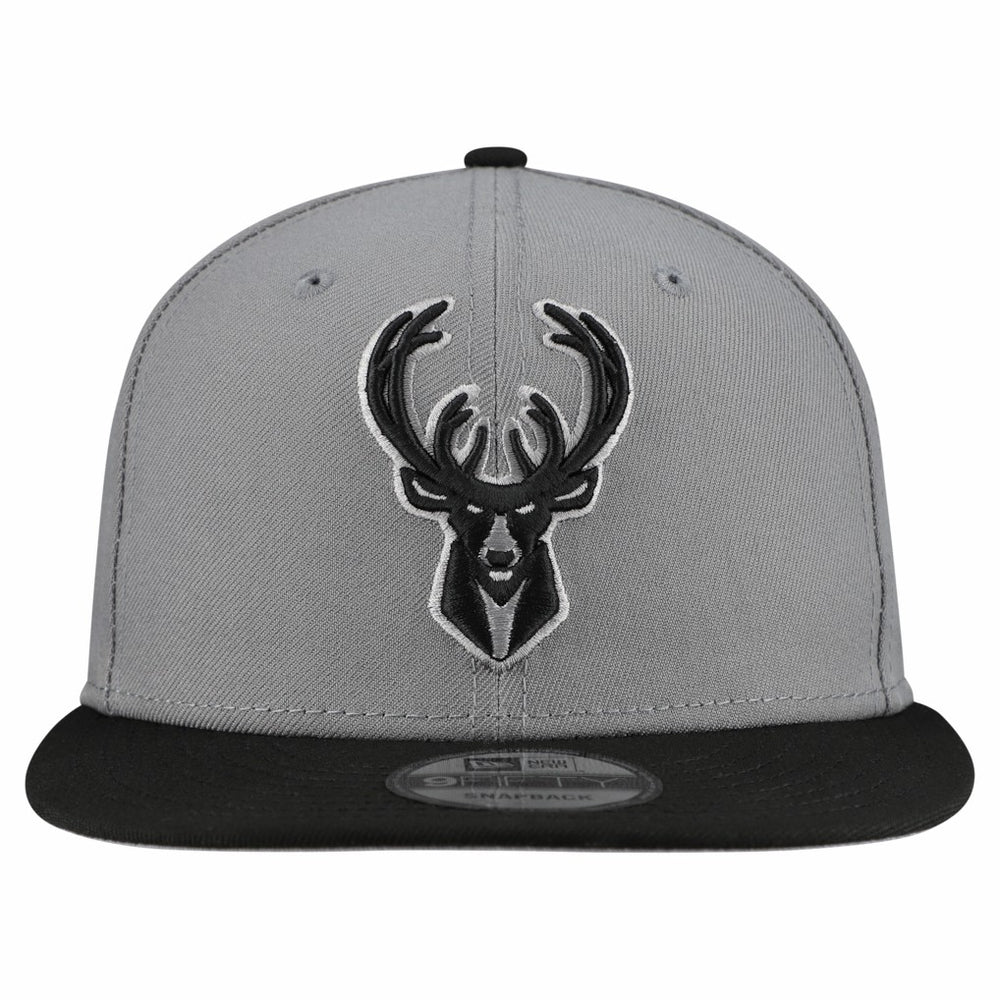 Milwaukee Bucks Core Logo Storm Gray Two-Tone 9FIFTY Snapback Hat Online