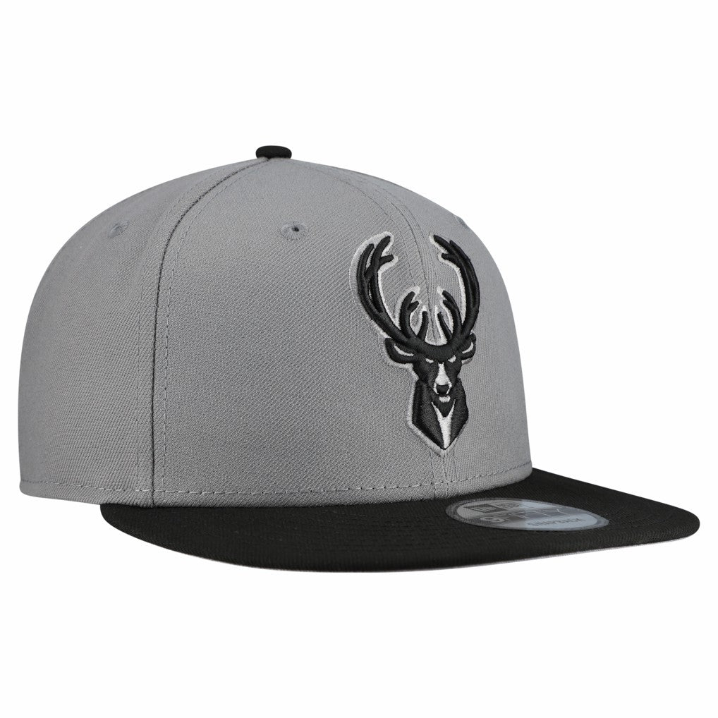 Milwaukee Bucks Core Logo Storm Gray Two-Tone 9FIFTY Snapback Hat Online