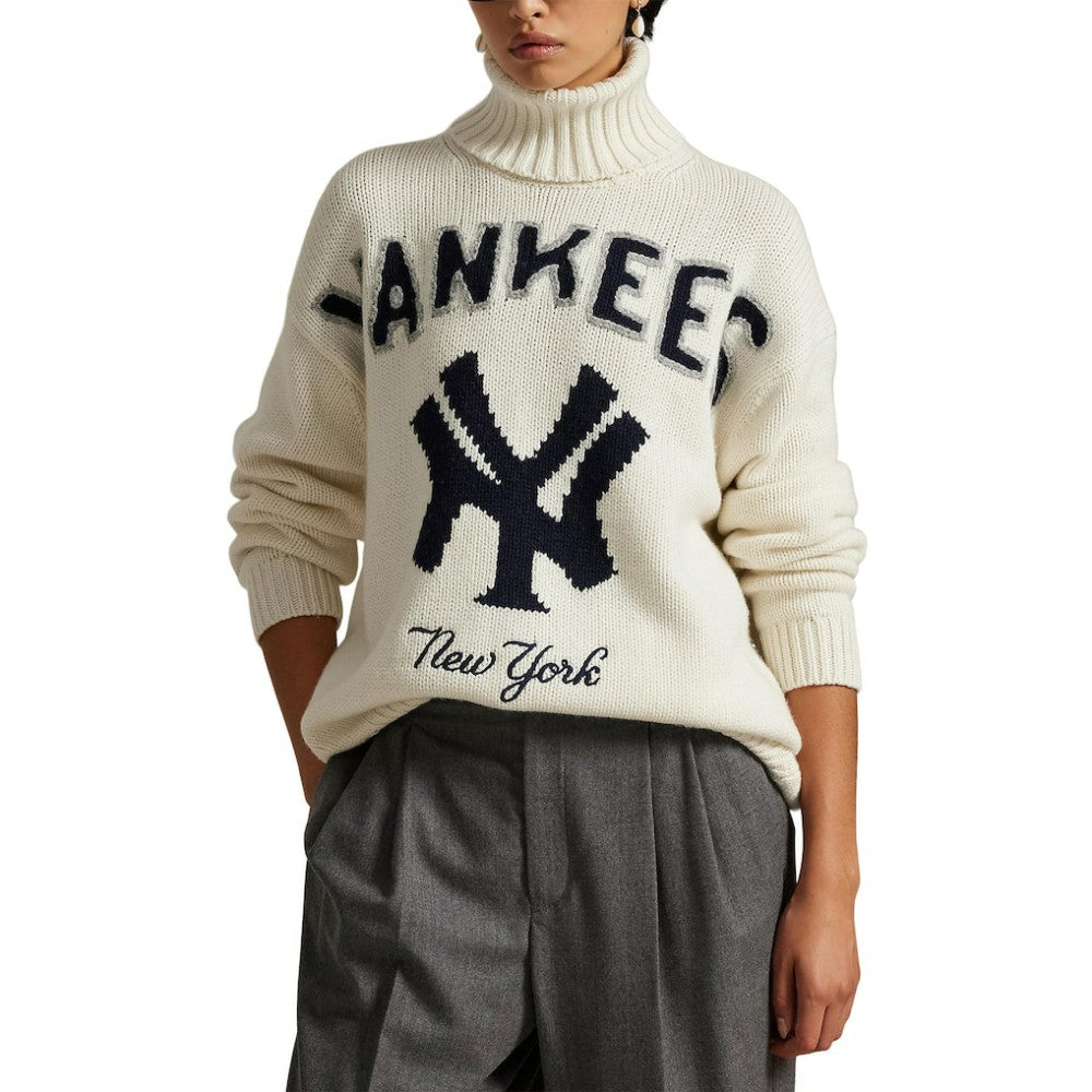 Yankees Polo Ralph Lauren Women's Wool-Blend Turtleneck Sweater | MLB New