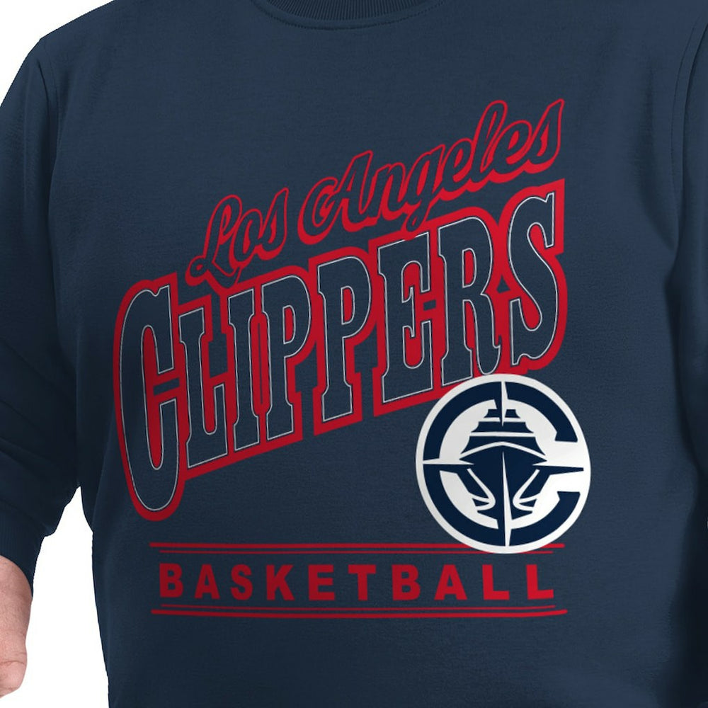 LA Clippers G-III Sports by Carl Banks Adaptive Headliner Fleece Crewneck Sweatshirt On Sale