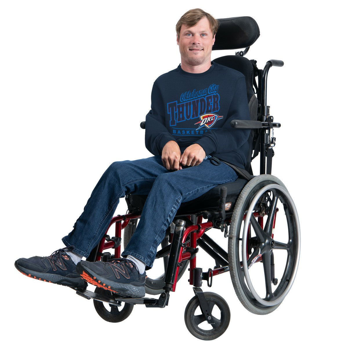 Oklahoma City Thunder G-III Sports by Carl Banks Adaptive Headliner Fleece Crewneck Sweatshirt Outlet