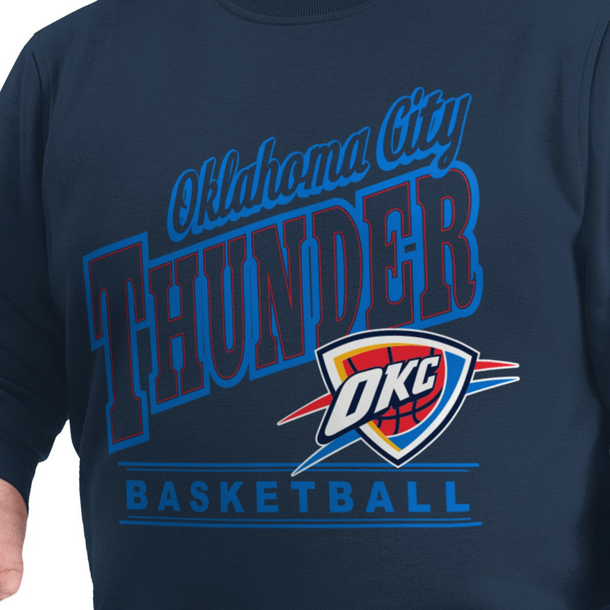 Oklahoma City Thunder G-III Sports by Carl Banks Adaptive Headliner Fleece Crewneck Sweatshirt Outlet