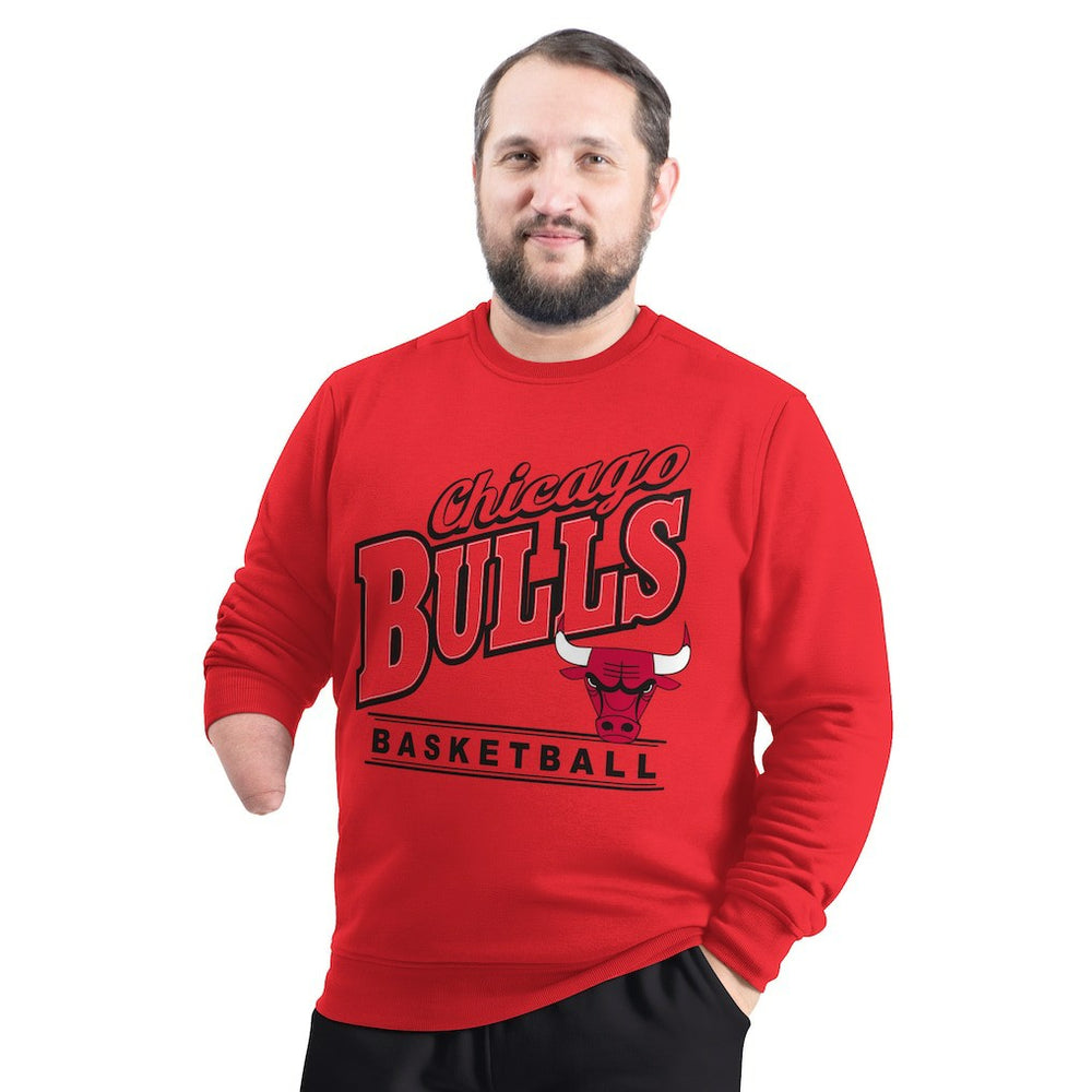 Chicago Bulls G-III Sports by Carl Banks Adaptive Headliner Fleece Crewneck Sweatshirt sale Discount