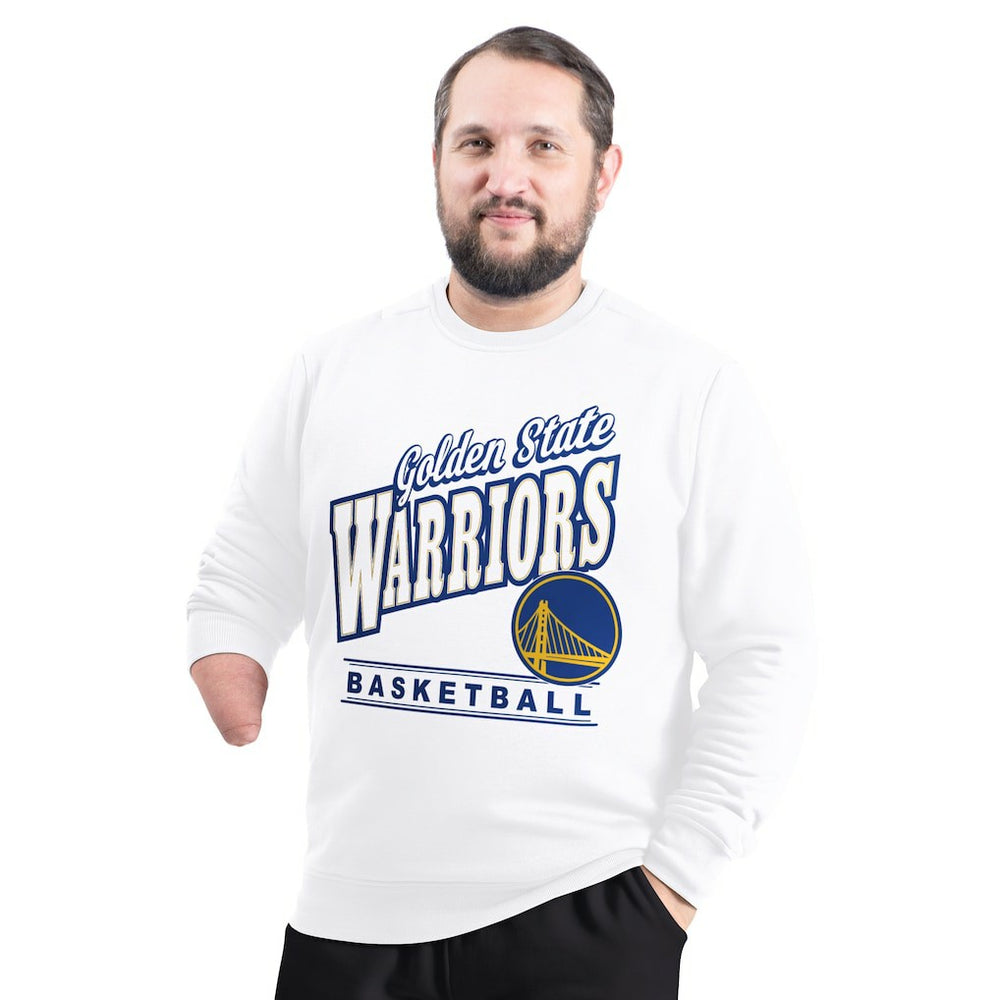 Golden State Warriors G-III Sports by Carl Banks Adaptive Headliner Fleece Crewneck Sweatshirt sale Online