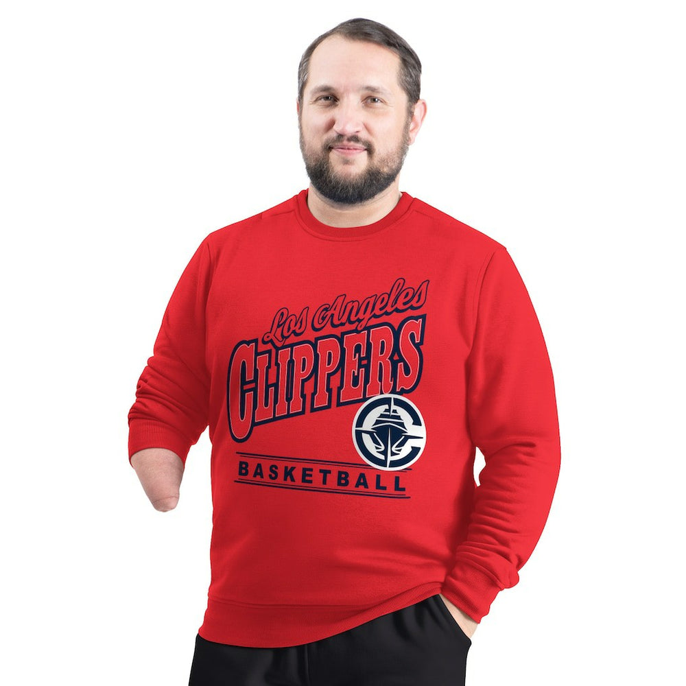 LA Clippers G-III Sports by Carl Banks Adaptive Headliner Fleece Crewneck Sweatshirt Online