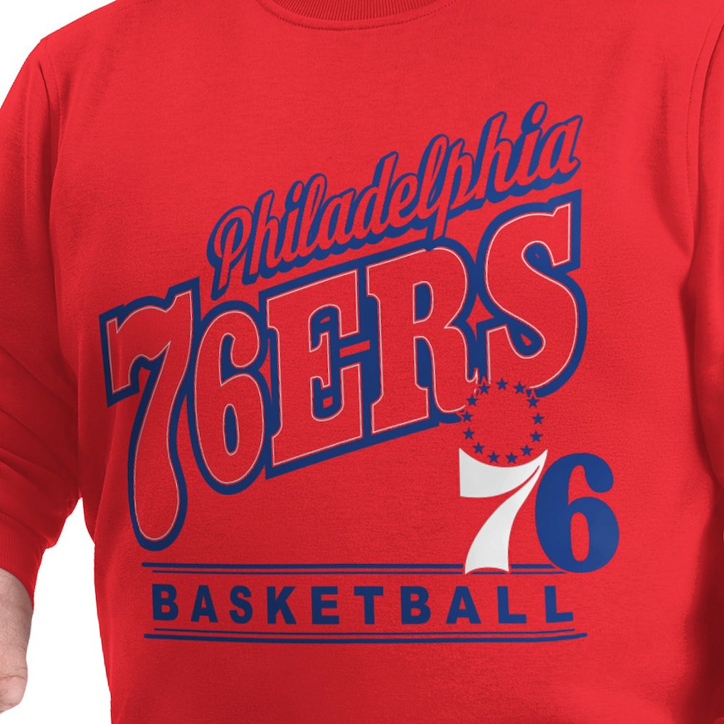 Philadelphia 76ers G-III Sports by Carl Banks Adaptive Headliner Fleece Crewneck Sweatshirt Discount