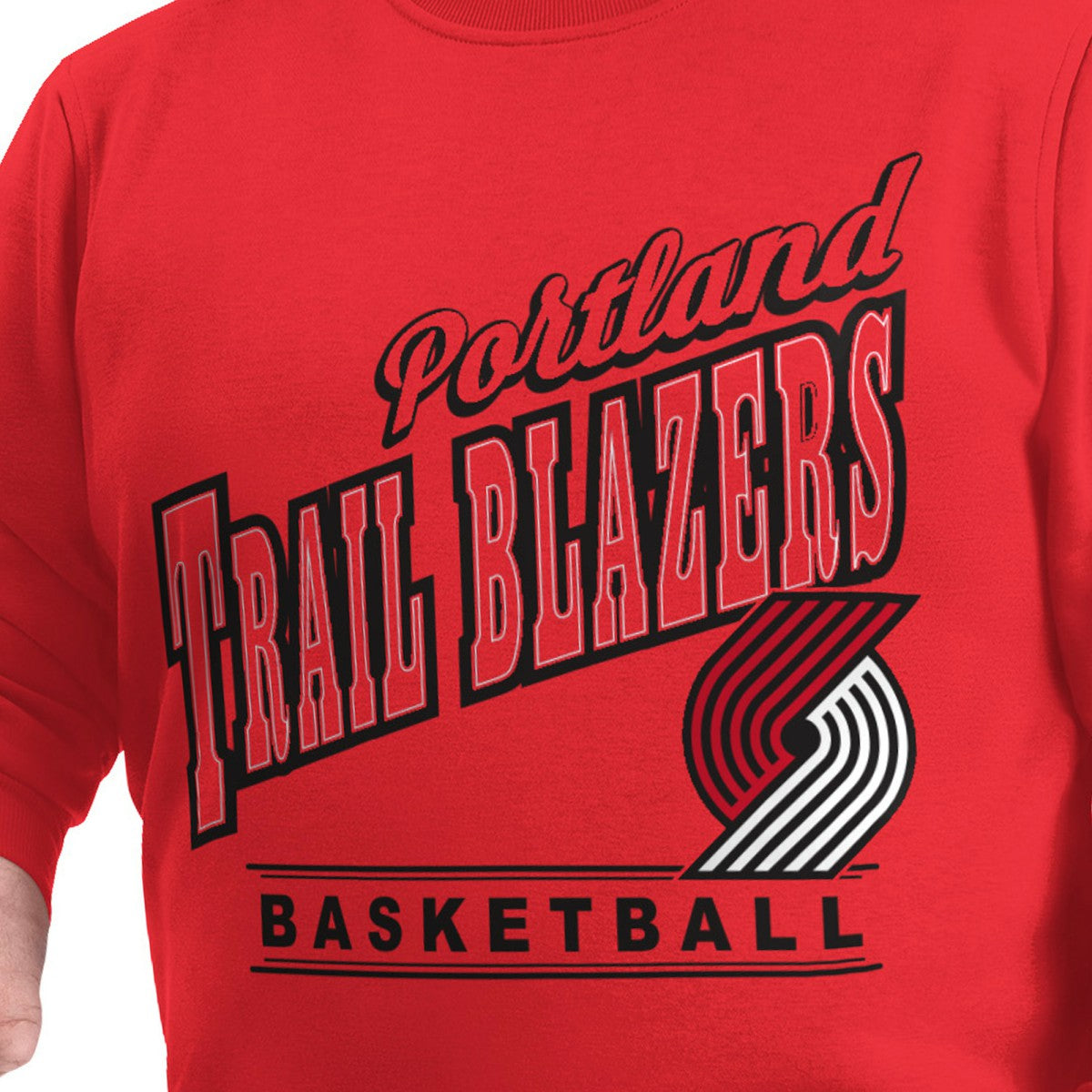 Portland Trail Blazers G-III Sports by Carl Banks Adaptive Headliner Fleece Crewneck Sweatshirt Discount