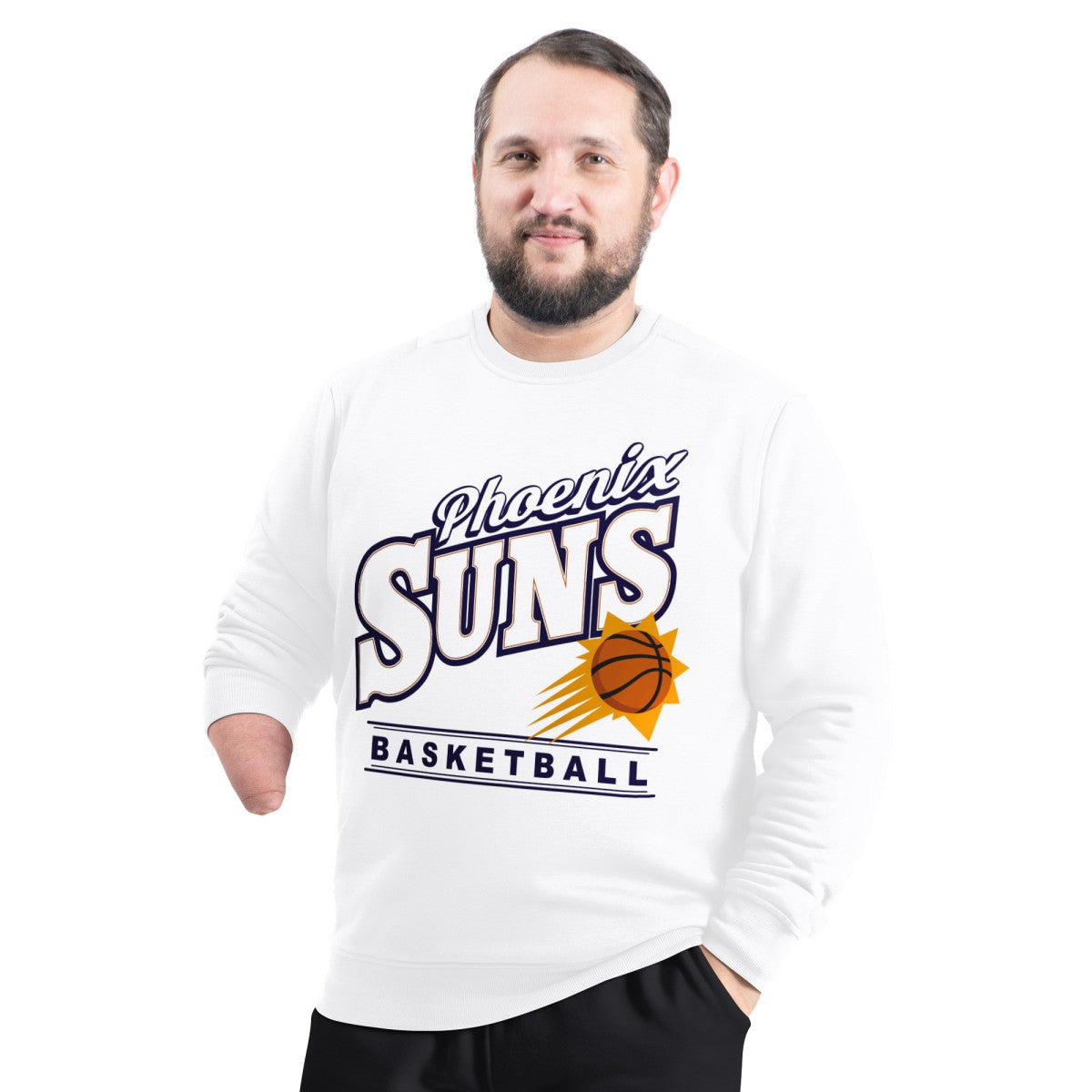 Phoenix Suns G-III Sports by Carl Banks Adaptive Headliner Fleece Crewneck Sweatshirt Discount