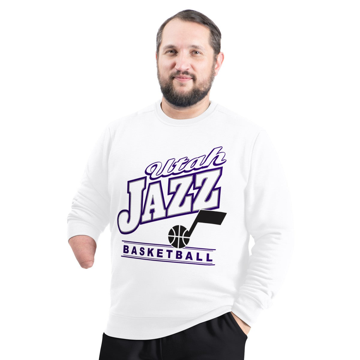 Utah Jazz G-III Sports by Carl Banks Adaptive Headliner Fleece Crewneck Sweatshirt Outlet