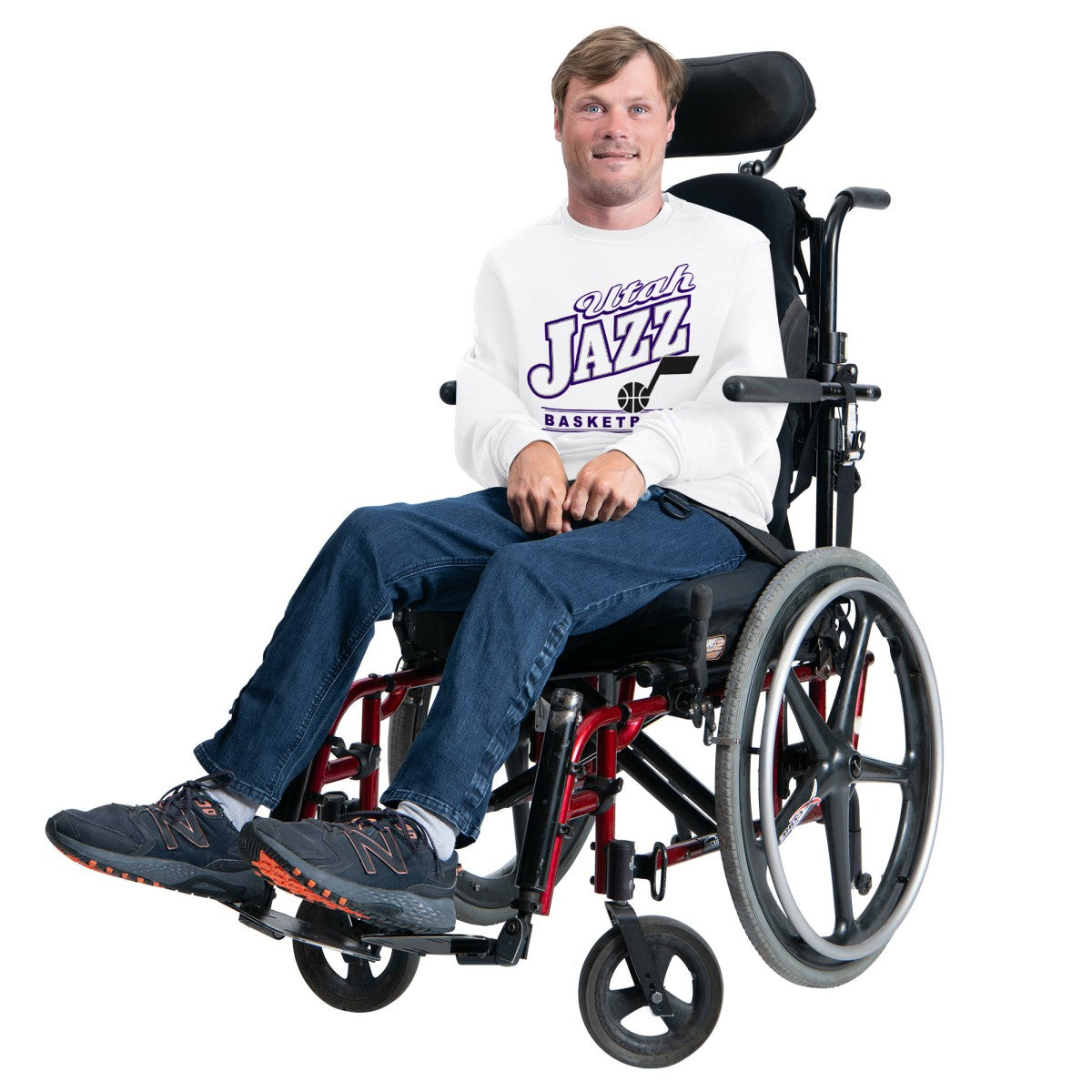 Utah Jazz G-III Sports by Carl Banks Adaptive Headliner Fleece Crewneck Sweatshirt Outlet
