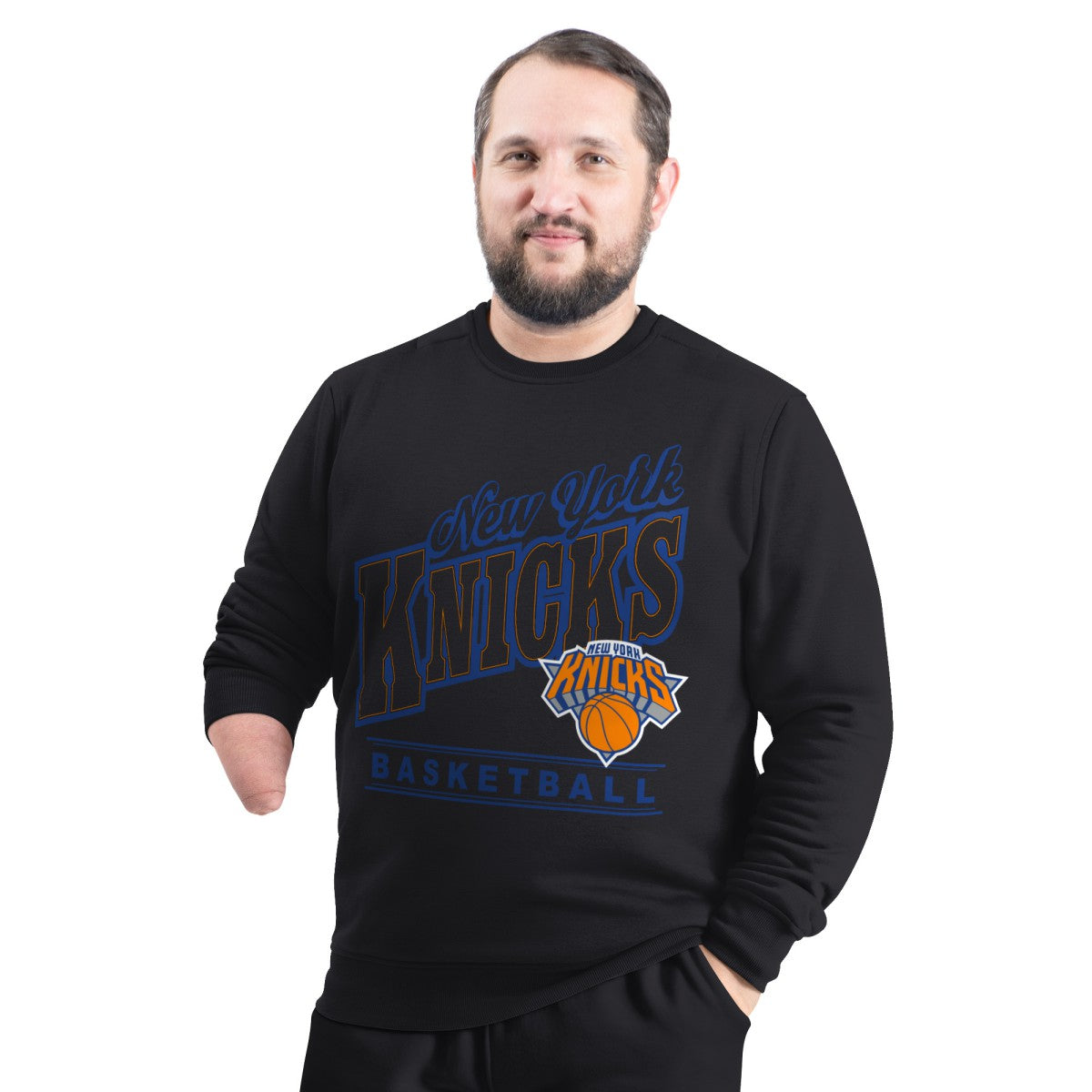 New York Knicks G-III Sports by Carl Banks Adaptive Headliner Fleece Crewneck Sweatshirt Online
