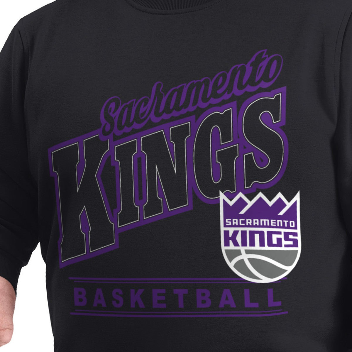 Sacramento Kings G-III Sports by Carl Banks Adaptive Headliner Fleece Crewneck Sweatshirt Outlet