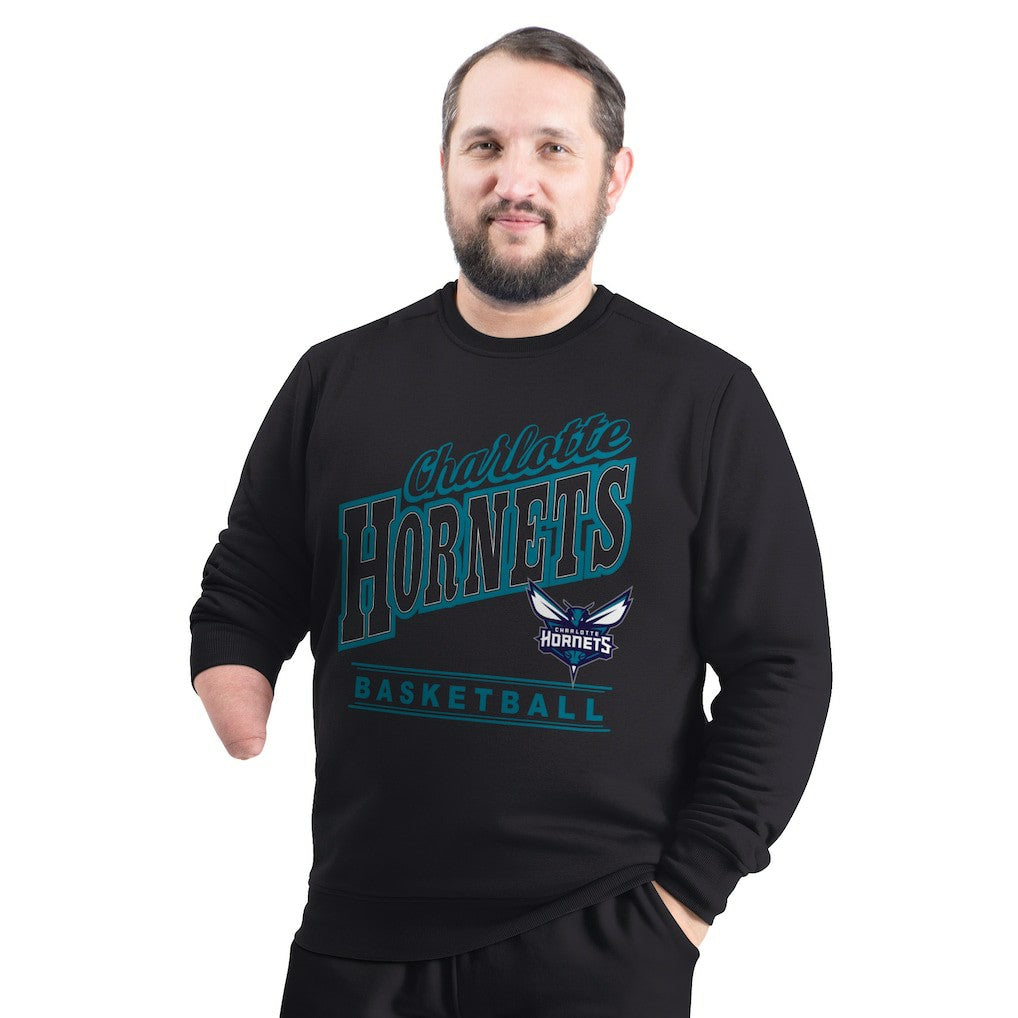 Charlotte Hornets G-III Sports by Carl Banks Adaptive Headliner Fleece Crewneck Sweatshirt Online