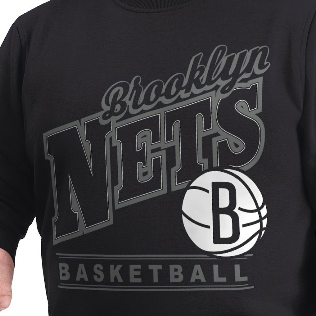 Brooklyn Nets G-III Sports by Carl Banks Adaptive Headliner Fleece Crewneck Sweatshirt On Sale