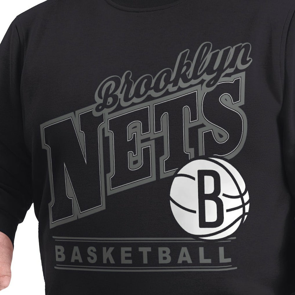 Brooklyn Nets G-III Sports by Carl Banks Adaptive Headliner Fleece Crewneck Sweatshirt On Sale