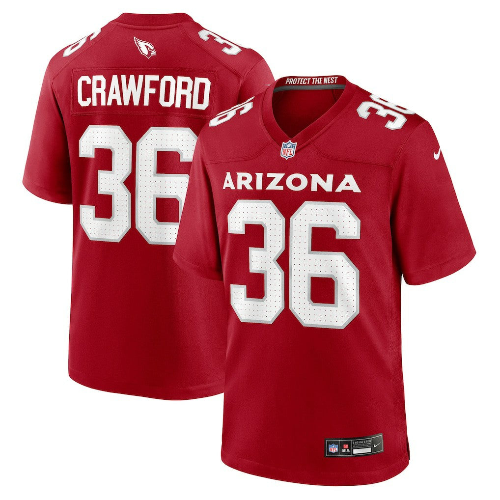 Arizona Cardinals Nike Kitan Crawford  Team Game Jersey