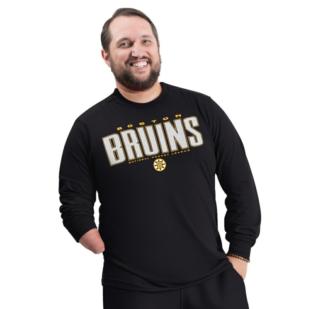 Boston Bruins G-III Sports by Carl Banks Adaptive Mesh Effect Long Sleeve T-Shirt On Sale